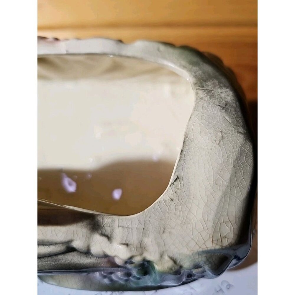 Vintage Brush McCoy Teal Green Planter Pink Antelope Deer Gazelle Pottery 1950s - Picture 3 of 12